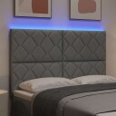  LED Hodegjerde Diamant Blokk Design Lyst Grå 160 cm Stoff