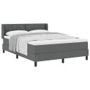  Box Spring Seng med Madrass Mørk Grå 140x200 cm Tekstil