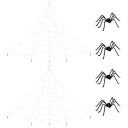  Halloween edderkoppdekorasjon med nett 4 pcs Svart hvit 150 cm