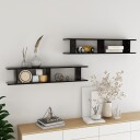 vidaXL Vegghyller 2 stk svart 105x18x20 cm sponplate