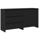  Serviesskap 2 pcs Svart 70 x 41 x 75 cm Konstruert tre