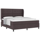  Box Spring Seng med Madrass i Mørk Brun 180x200 cm Stoff