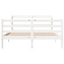  Sengeramme med hodegavl hvit 135x190 cm heltre furu 3306636
