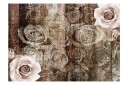 Fototapet Old Wood & Roses 100x70 - Artgeist sp. z o. o.
