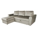 Hjørnesovesofa Tjörnö fløyel   beige fløyel