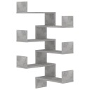 vidaXL Veggmonterte hj?rnehyller 2 stk betonggr? 40x40x50 cm sponplate