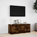  TV-benk med LED røkt eik 97x34x40 cm konstruert tre 852240