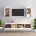 vidaXL TV-benker 4 stk hvit heltre furu