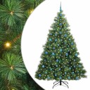  Kunstig juletre med 300 LED med stativ grønn 210 cm PE og PVC