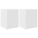  TV Veggskap 2 pcs Glanset Hvit 30 x 31 x 40 cm Konstruert tre
