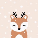 Snow & Deer Plakat Plakat / 40x40cm