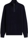 Tommy Hilfiger Fisherman Rib Zip Mock   NAVY BLUE   M