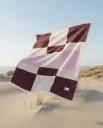 Maison Deux Check Bold Blanket Burgundy Pink   Burgundy   140X 180CM
