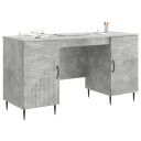 vidaXL Skrivebord med dør Betonggrå 142,5 x 50 x 75 cm Konstruert tre