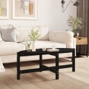 vidaXL Salongbord svart 118x63x45 cm heltre furu