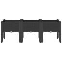 Plantekasse med ben svart 120x40x42 cm PP
