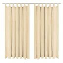 vidaXL Mikrosateng gardiner med hemper 2 stk 140x175 cm beige
