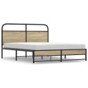  Sengeramme uten madrass røkt eik 150x200 cm konstruert tre