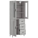  Highboard grå sonoma 69,5x34x180 cm konstruert tre