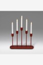 Konstsmide   Lysestake tre/metall 5 LED 53,5cm   Rød