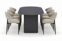 Noira Ovalt Spisebord 220 cm med 6 Sawako Stoler - Svart