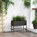  Hevet Hageplanter 60x26x45 cm Svart Stål