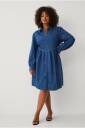 Ellos Plus collection   Denimkjole med puffermer   Blå