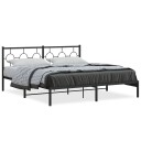  Sengeramme i metall med sengegavl svart 180x200 cm 376230