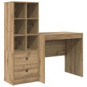  Skrivebord med lagring 2 pcs artisan eik 80 x 50 x 76 cm