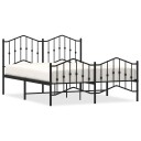 vidaXL Sengeramme i metall med hode- og fotgavl svart 135x190 cm 8721012211155