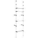 vidaXL Teleskopisk garderobesystem med hyller aluminium
