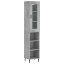 vidaXL Highboard betonggrå 34,5x34x180 cm konstruert tre 8720845488031