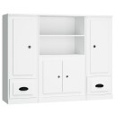 vidaXL Highboards 3 stk hvit konstruert tre