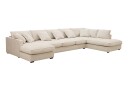 Rossita Lyx 6 seters venstrevendt U formet ekstra dyp sofa med divan og sjeselong i chenille   Beige