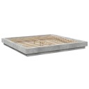  Sengeramme med LED-lys betonggrå 180x200 cm konstruert tre 8721102617188