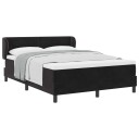  Box Spring Seng med Madrass Svart 140x190 cm Fløyel