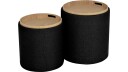 Velmira puff 2 deler 39 cm rund   Svart