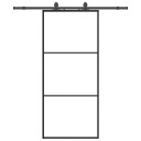 vidaXL Skyvedør med monteringssett svart 90x205 cm ESG-glass