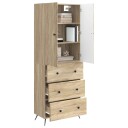 vidaXL Skapsett 2 pcs Sonoma eik 66 x 34,5 x 90 cm Konstruert tre