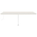 vidaXL Frittstående automatisk markise 600x300 cm kremhvit
