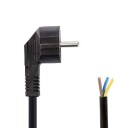 Nedis Strømkabel 3m Vinklet Kontakt Jordet Kabel Sort