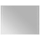 vidaXL LED Badevindu Gjennomsiktig 80 x 60 cm herdet glass Rektangulær
