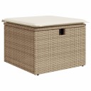  5-delt hagesofa-sett med puter Beige Poly Rottling