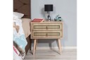 Brokind Nattbord 60 cm med Oppbevaring 2 Skuffer - Natur/Brun