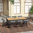Stort aluminiumsbord for 8 lettstelt plast