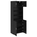  Oppbevaringsskap Svart Eik 80 x 42,5 x 225 cm Konstruert tre