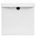 Vidaxl Oppbevaringsbokser Med Lokk 10 Stk Hvit 32x32x32 Cm Stoff