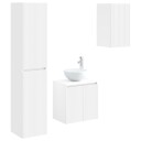 vidaXL Baderomsinnredningssett 3 stk. Hvit 33 x 34,5 x 160 cm