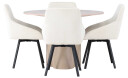 Venture Design Olivia & Rosie spisegruppe Beige/whitewash 4 stoler & bord 110 cm