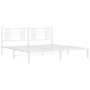  Sengeramme i metall med hodegavl hvit 193x203 cm 8721012373433